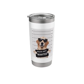 Mugshot Style Art Golden Retriever GR Dog Goldie Stainless Steel Insulated Tumbler