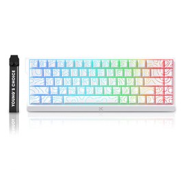 ZMX MCHOSE ACE 68 Magnetic Switch RGB Gaming Keyboard,60% Hall Effect Rapid Trigger Adjustable Actuation Hot Swap Wired Mechanical Keyboard with Side Printed Keycaps PC/Mac Gamer (White-TTC Switch)