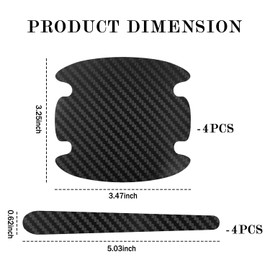 8PCS Car Door Handle Protector with Adhesive Backing,Carbon Fiber Car Door Protector for Anti-Scratch,Universal Cars Handle Cover Automotive Exterior Accessories for Most Cars