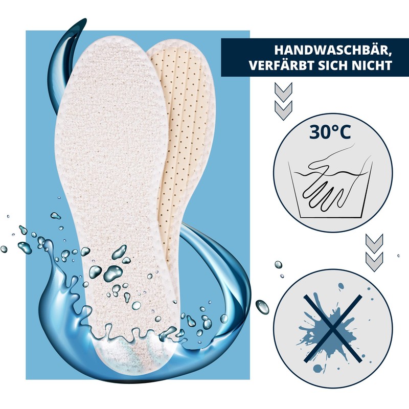 Marol 3 Pairs Barefoot Soles, 100% Cotton Terry Towelling with