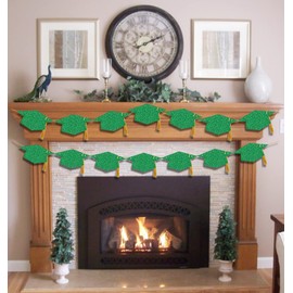 Graduation Decorations Class of 2025 Pre - Strung Glitter Congrats Grad Graduation with Tassel Party Congratulations Banner Decor College High School Graduation Party Favors Green