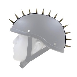 Marskeleton Punk Adhesive PU Leather Strip with Metal Bullet Cone Spikes Studs for Helmet (Bronze Studs 001)