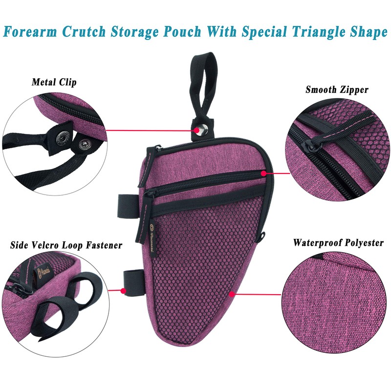 Forearm Crutch Bag Lightweight and Waterproof Forearm Crutch Accessories Storage