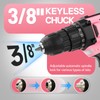 COMOWARE 20V Cordless Drill Set, 171Pcs Pink Home Tool Set