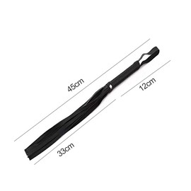 Black Leather Riding Whip, Black Horse Whip, Riding Whip for Horses Riding Crop for Horse Daily Training, Horse Jumping Race, Leather Whisk with Fringes, Training of Horses, 45 mm