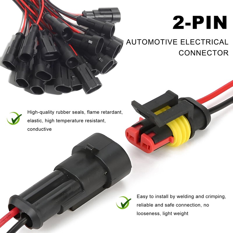 MUQIDA 5 PCS 2 Pin Way Electrical Wire Connector, Waterproof