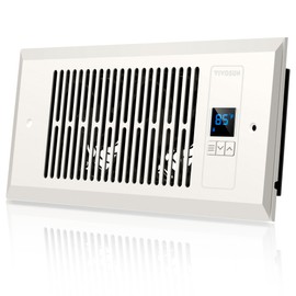 VIVOSUN Quiet Register Booster Fan for 𝟒" 𝐱𝟏𝟎" Holes, Cooling Heating Vent with Intelligent Thermostat Control, 10-Speeds Increase Airflow Booster Fan for Bedroom & Attic, Matte White