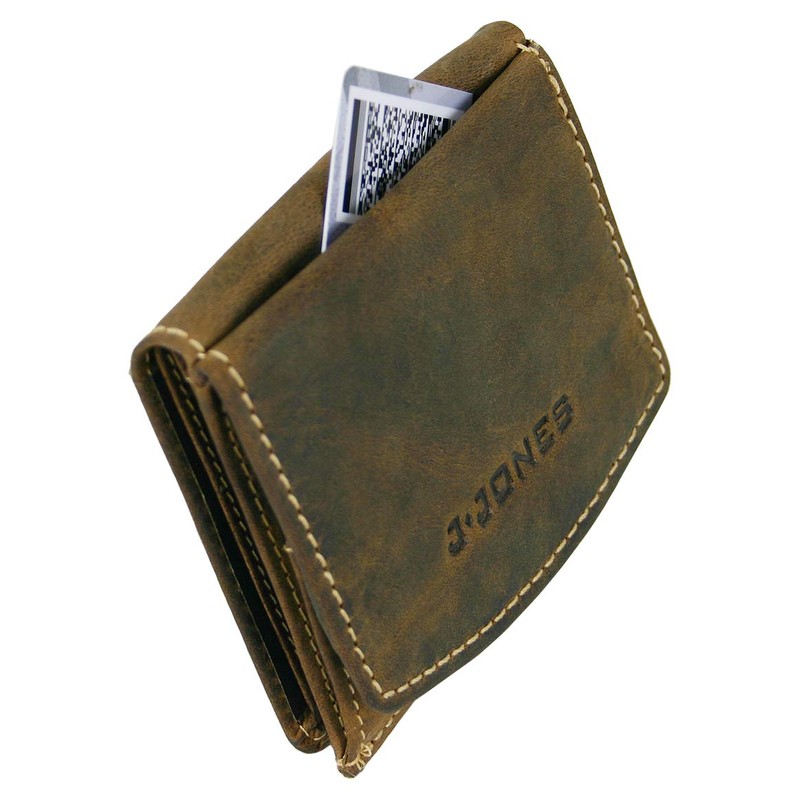 J.Jones Men's Genuine Leather Wallet Viennese Box or Dollar Clip