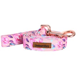 Lionheart glory - Correa para perro fuerte con estampado de rosas para niñas, duraderas y cómodas asas suaves para perros pequeños, medianos y grandes