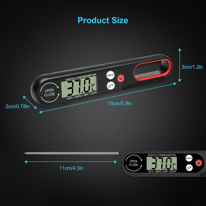 MOXYOY Meat Thermometer Probe, Digital Food Thermometer with Backlight LCD