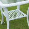 VIVIJASON Outdoor Wicker Side Table, All-Weather Rattan Patio Side Table