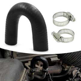 GRANDI Heater Core Bypass Hose Cooling Water Crossover, U-shaped Structural Rubber Hose with Clamp, Cooling WaterJumper Adapter Connector, Compatible with LS1 LSX LS2 LS3 LQ4 LQ9 (Black)