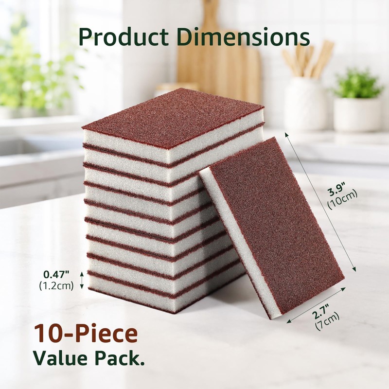 10 Pack Magic Carborundum Sponge Pads Heavy Duty Rust Scrubber