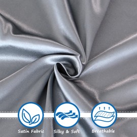 Satin Bedside Sleeper Sheets 2 Pack to Fit Mika Micky & Milliard Bedside Bassinet & Bedside Crib Mattress, Satin Bassinet Sheets for Baby Hair (33"x20"x5") Silk Baby Sheet for Boys and Girls, Grey