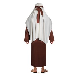 Owlfder Mens Joseph Shepherd Costume Adult Jesus Cosplay Outfit Nativity Church Tunic Robe Biblical Dress Up Suit Brown