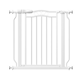 Baby Gate for Stairs 33 Inch, Pressure Mounted Dog Gate Indoor, Walk Thru Pet Gate for Cat Dog Child,Pet Gates for The House Doorway White 29.53"-33.85"