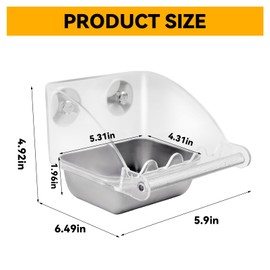 MUYG Bird Feeder for Cage,Parakeet Cage Feeder No Mess Bird Dish with Anti-Slip Stand Stainless Steel Parrot Bowl for Small Budgies Finches Canaries Cockatiels Lovebirds