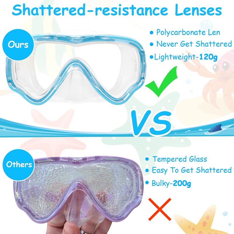 Vvinca Children's diving goggles with fabric strap