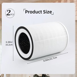 2Pcs Air Purifier Filter Replacement Compatible with Afloia Kilo, KILOPRO, MIRO, MIRO PRO, MORENTO MR-Kilo, Kalo, 360° 3-Stage Filtration