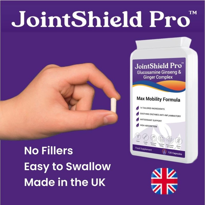 JointShield Pro Glucosamine, Ginseng, Ginger Supplement with VIT C, MSM,