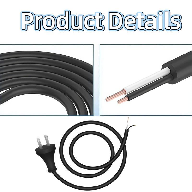33007898 2 Wire 16 Gauge Power Cord Replacement, 10ft for