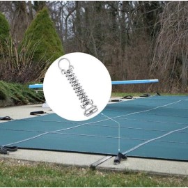 Hiboom 10 Pieces Swimming Pool Cover Stainless Steel Spring with Stopper D ring Safety