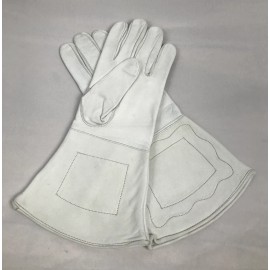 White Leather Gauntlets - Civil War Reenactment US or CS - Size Small