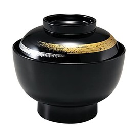 Fukui Craft 33710920 Heat Resistant Zoni Bowl, Black Kasuri