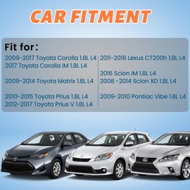 Ignition Coil Pack UF596 & Spark Plugs 4912 for 2009 2010 2011 Toyota Corolla Matrix Prius 2012 2013 2014 2015 2017 Lexus Scion IM XD Pontiac Vibe [Set of 4 ]