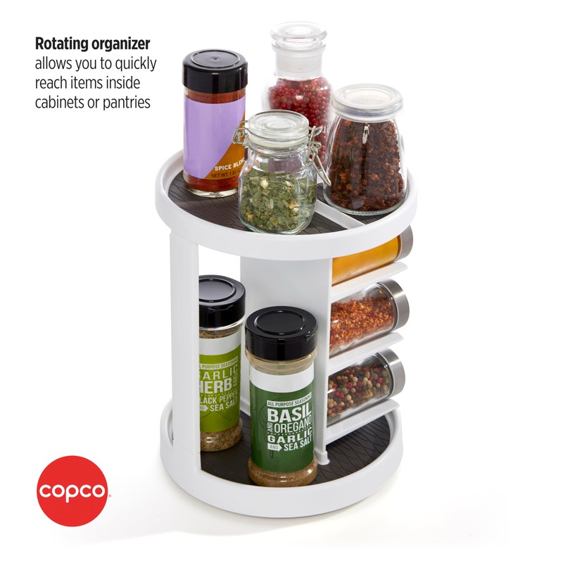Copco White and Gray 2 Tier Vitamin Turntable with 6