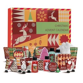 BODY & EARTH # LOVE Hand Cream Gift Sets-2025 Advent Calendar Gifts 24 Days for Women Hand Lotion Bath Sets for Women, 24pcs Hand Lotion, Hand Cream Gift Set, Juicy Raspberry, Candy Cane