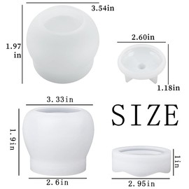 2 PCS Silicone Jars Molds with Lids Pudding Jar Resin Molds Extra Large Candy Jewelry Storage Boxes Epoxy Molds Silicone for DIY Storage Bottle Candle Holder Candy Container Flower Pot Home Decoration