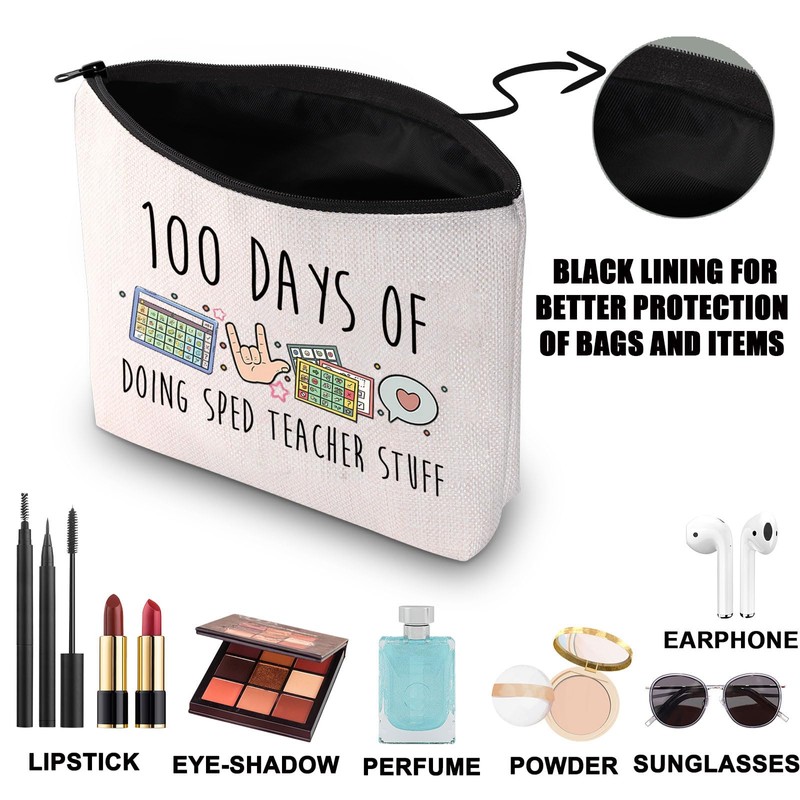 Make-up-Tasche mit Reißverschluss, Aufschrift "100 Days Sped Teacher", Sped UK