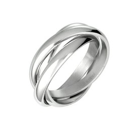 iJewelry2 Triple Russian Interlocked Stainless Steel Men Unisex Wedding Band Rings size 10