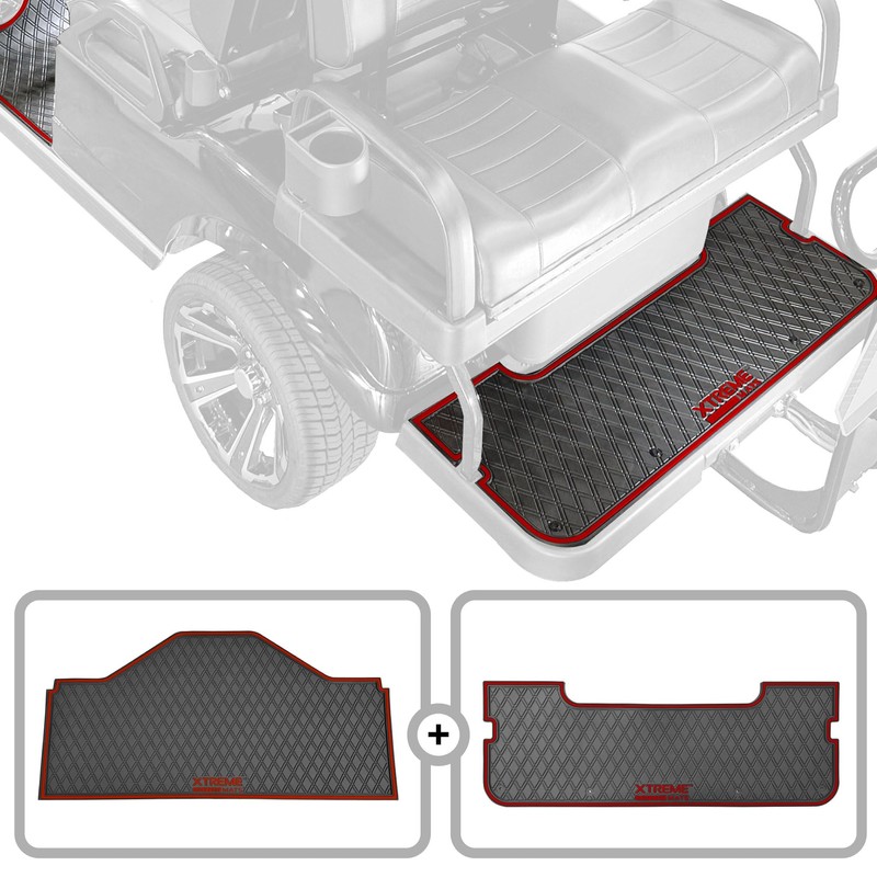 Evolution D5 Golf Cart Floor Mat Set- Rubber Double Diamond