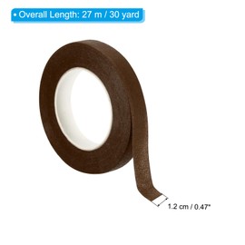 PATIKIL 30 Yards Floral Tape 4 Pcs Florist Tape Crepe Paper Bouquet Tape Waterproof for Flower Stem Wrapping Brown 27 M