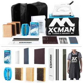 XCMAN Complete Ski Snowboard Tuning and Waxing Kit with Waxing Iron,Universal Wax,Edge Tuner,Brush,Wax Scraper,Ptex Diamond Edge Snowboard Ski Winter Snowboard and Ski Tuning Kit Full Temperature  ski wax winter sport - Color: STK-3 PRO VERSION