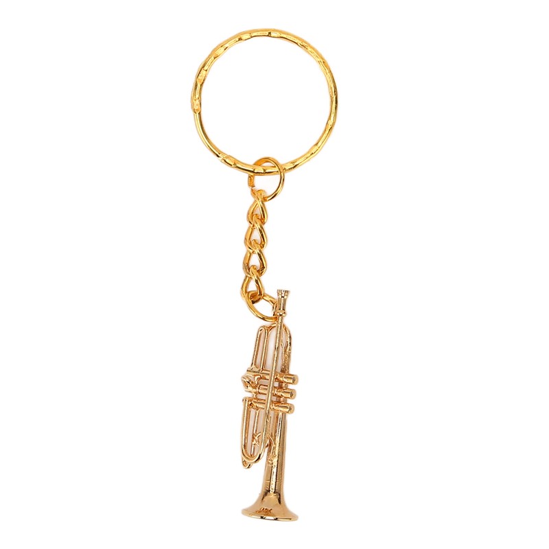 Trumpet Key Chain Pendant Metal Brass Fashionable Stylish Musical Instruments