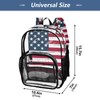 FLildon American Flag Clear Backpack with Back Print, Heavy Duty