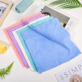 Radsocken 8 Pack Flannel Face Cloth, 12 x 12 Inch Soft Face Towels Make Up Remover Cloth Reusable Microfibre Face Cloth Facial Cleansing Cloths Baby Wash Cloth for Women Kids