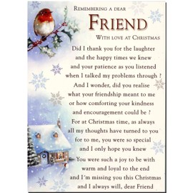 Grave Card - Remembering A Special Friend With Love At Christmas - Free Card Holder - C115.