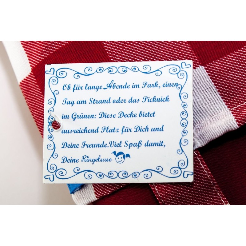 Ringelsuse Plaid retro picnic blanket red white 102 x 132