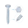 sourcing map Hex Lag Screws, M6 x 40mm Carbon Steel