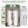 QDWIS Gold Curtain Rods for Windows 28 to 48 Inch,1''
