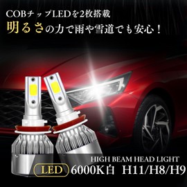 UB-Lab. Car Headlight LED Lamp High Beam White 6000K Waterproof Dustproof COB 12V 8000lm 2pcs Set