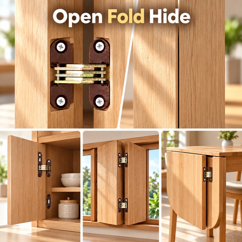 33x11mm Plastic Hidden Hinges Invisible Folding Cross Hinges for Furniture