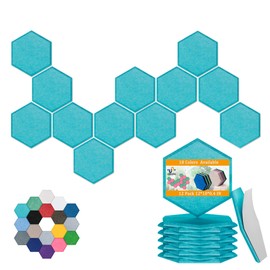Hexagonal Acoustic Panels-12 Pack High-Density Sound Absorbing Panels 12"X10"X0.4" for Enhanced Noise Reduction, DIY Design, Idea for Studios, Offices, and Home Theaters(Viking Blue)
