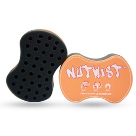 Hair Sponge for Black Men and Women, Hair Twisting Sponge, Barber Curling Care Tool, Brushes for Curling Afro Style Dreads, Curls, Coils & Twists, Curl Sponge Brush with Small Holes, Orange