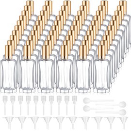 Domensi 60 Pcs 10/15/20/30 ml Perfume Travel Refillable Glass Bottles Spray Bottle Perfume Atomizer for Cologne Dispenser Leak-proof Fragrance Bottles Atomizer Pump Kit (30 ml,Gold)