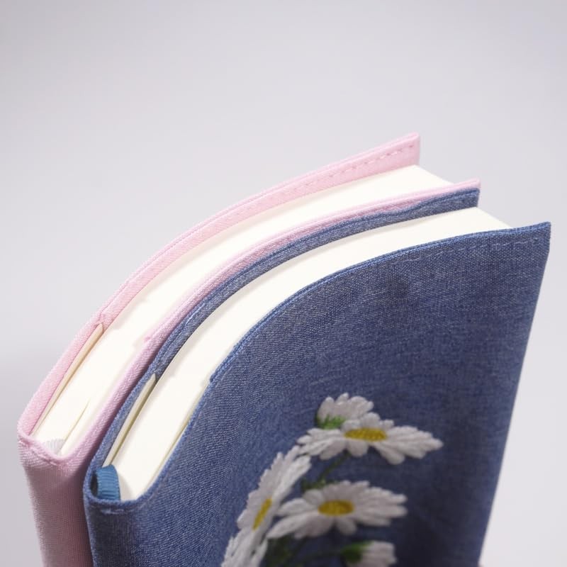 FRORA Embroidered Journal Notebook, A5 Softcover, Dot Line, (Pink, Yagle